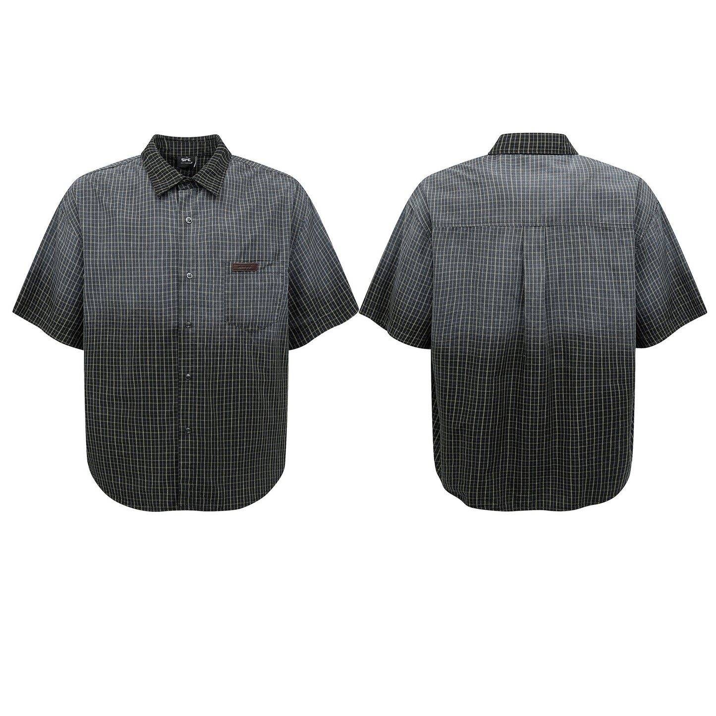 UNIKCOSA RetroMuse Gradient Plaid Short Sleeve Men's Shirt💫
