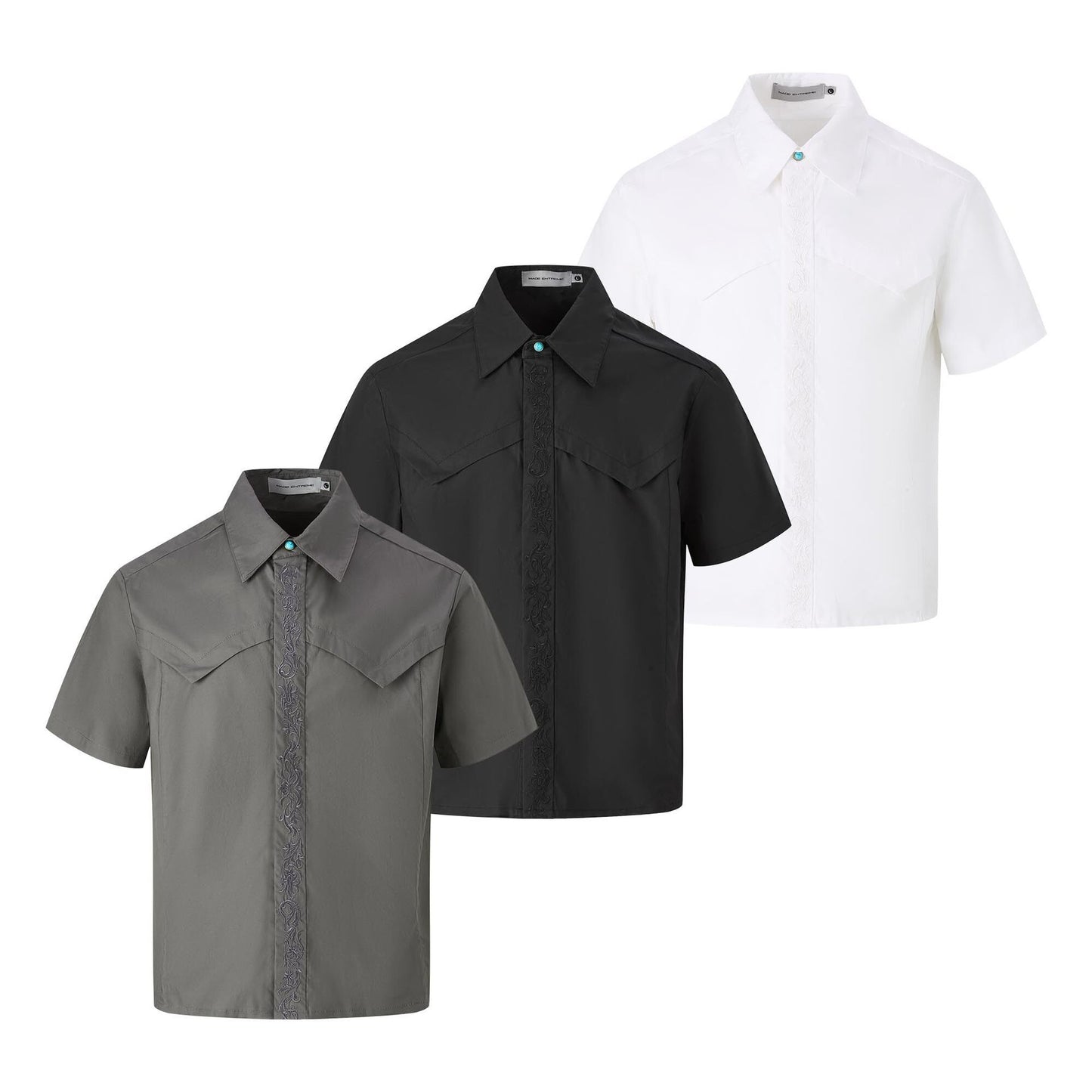 UNIKCOSA RetroMuse Embroidered Short Sleeve Shirt 🌆