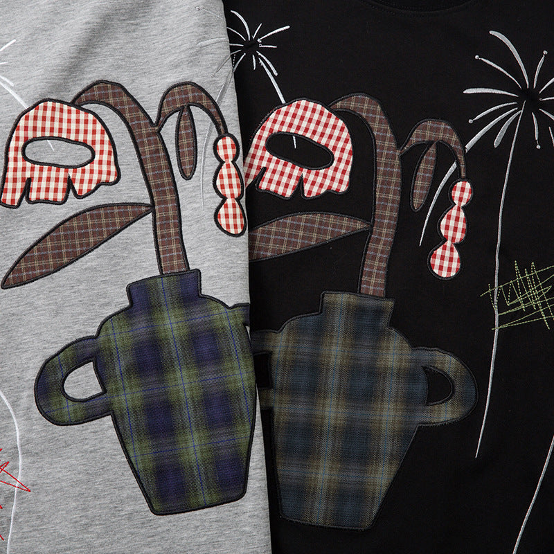 UNIKCOSA UrbanSoul Unisex Short Sleeve Tee Plant Print 💫