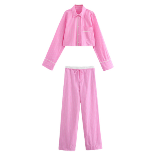 UNIKCOSA LuxeEase Patchwork Pajama Set With Rolling Edge π«