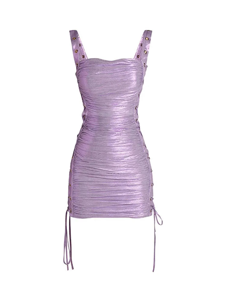 UNIKCOSA Velora Suspender Checkered Mini Skirt Lace Up 🖤