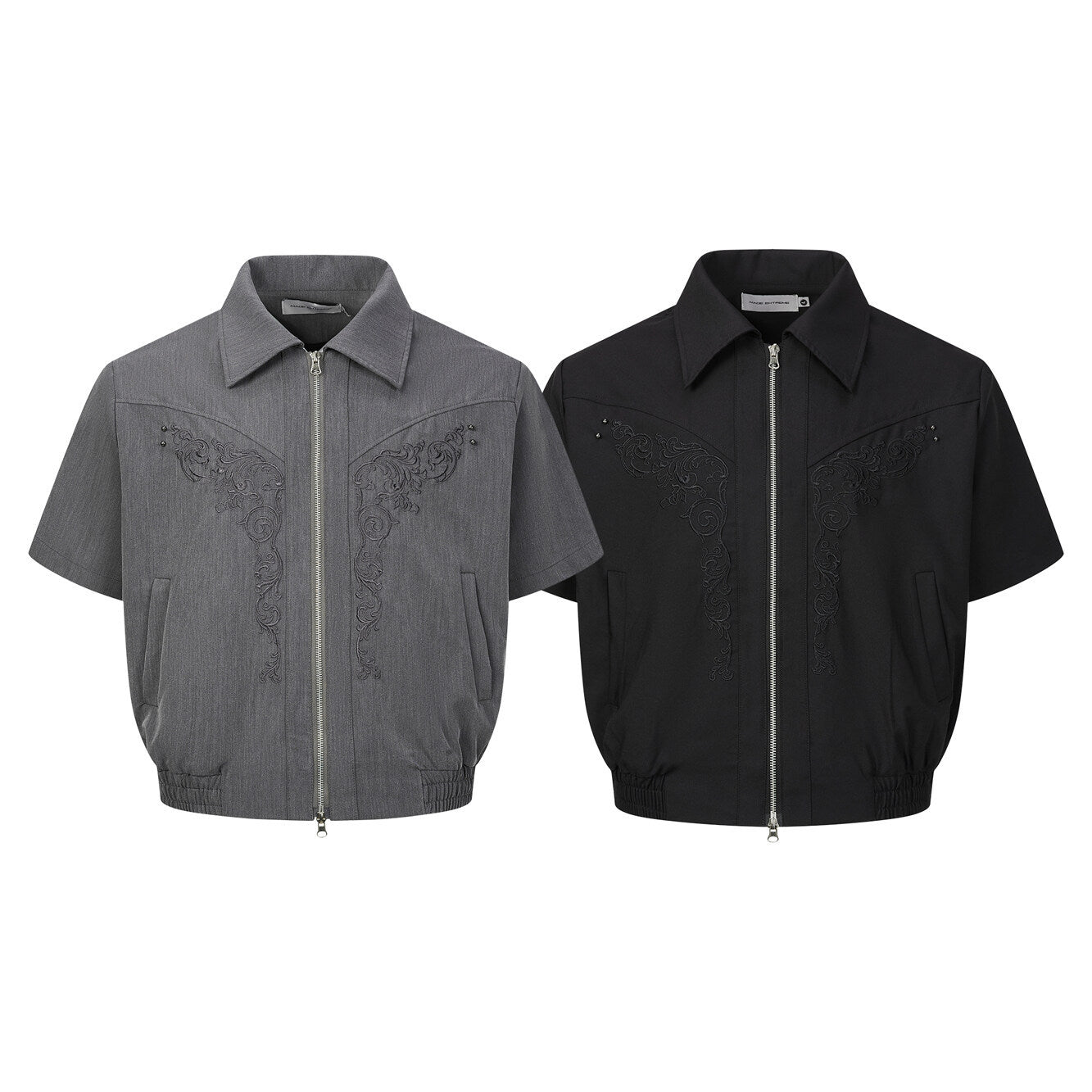 UNIKCOSA NoirFit Embroidered Shirt Jacket Cotton Blend π«