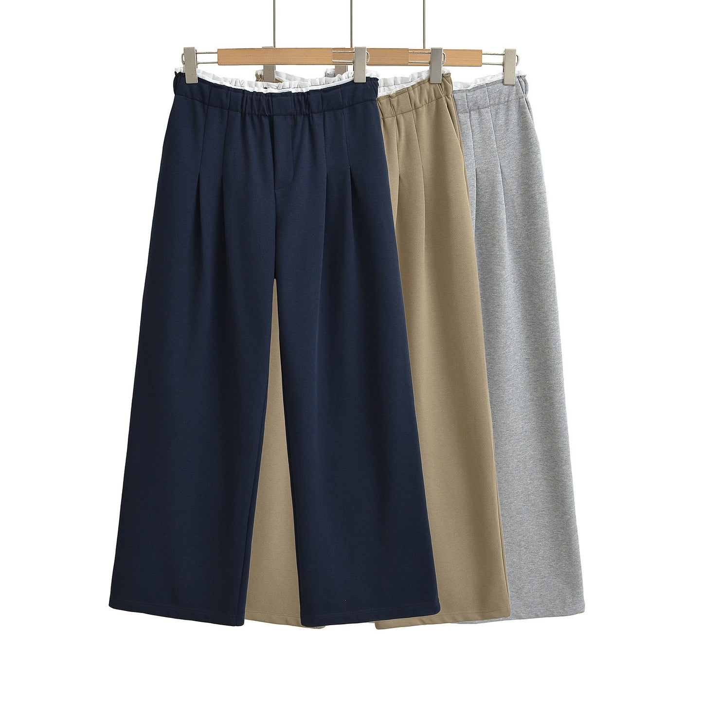 UNIKCOSA NoirFit Splicing White Border Wide Leg Pants π«