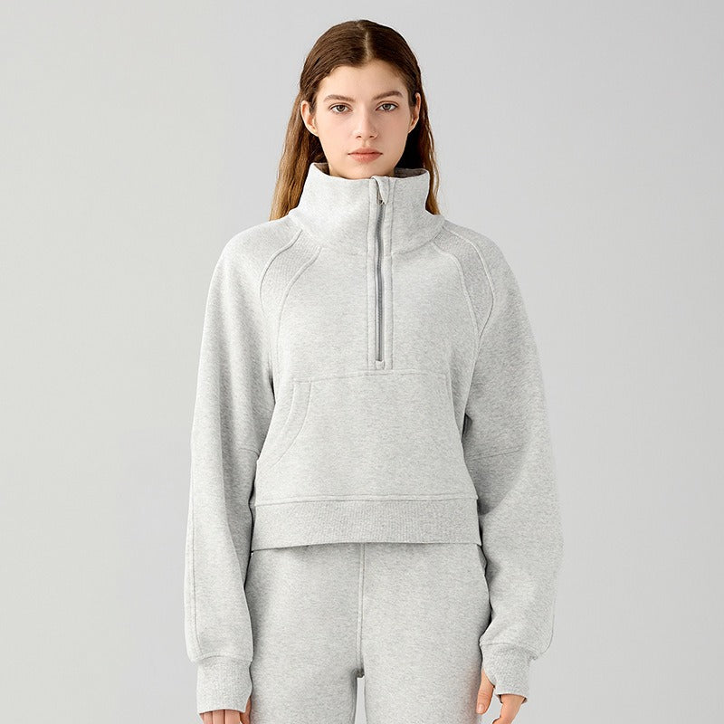 UNIKCOSA VelvetWarm Luxe Short Sports Sweatshirt for Women ❄️