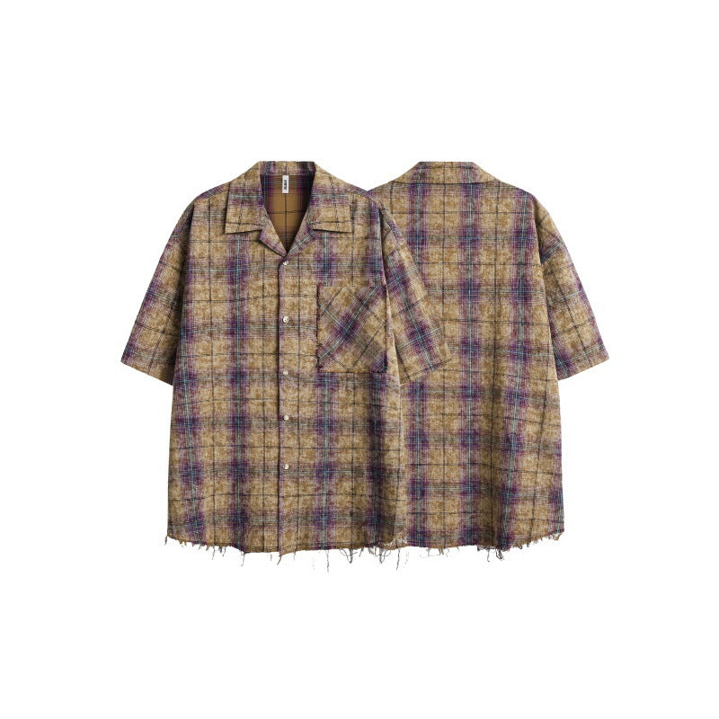 UNIKCOSA UrbanSoul Tie Dye Checkered Tassel Shirt 💫