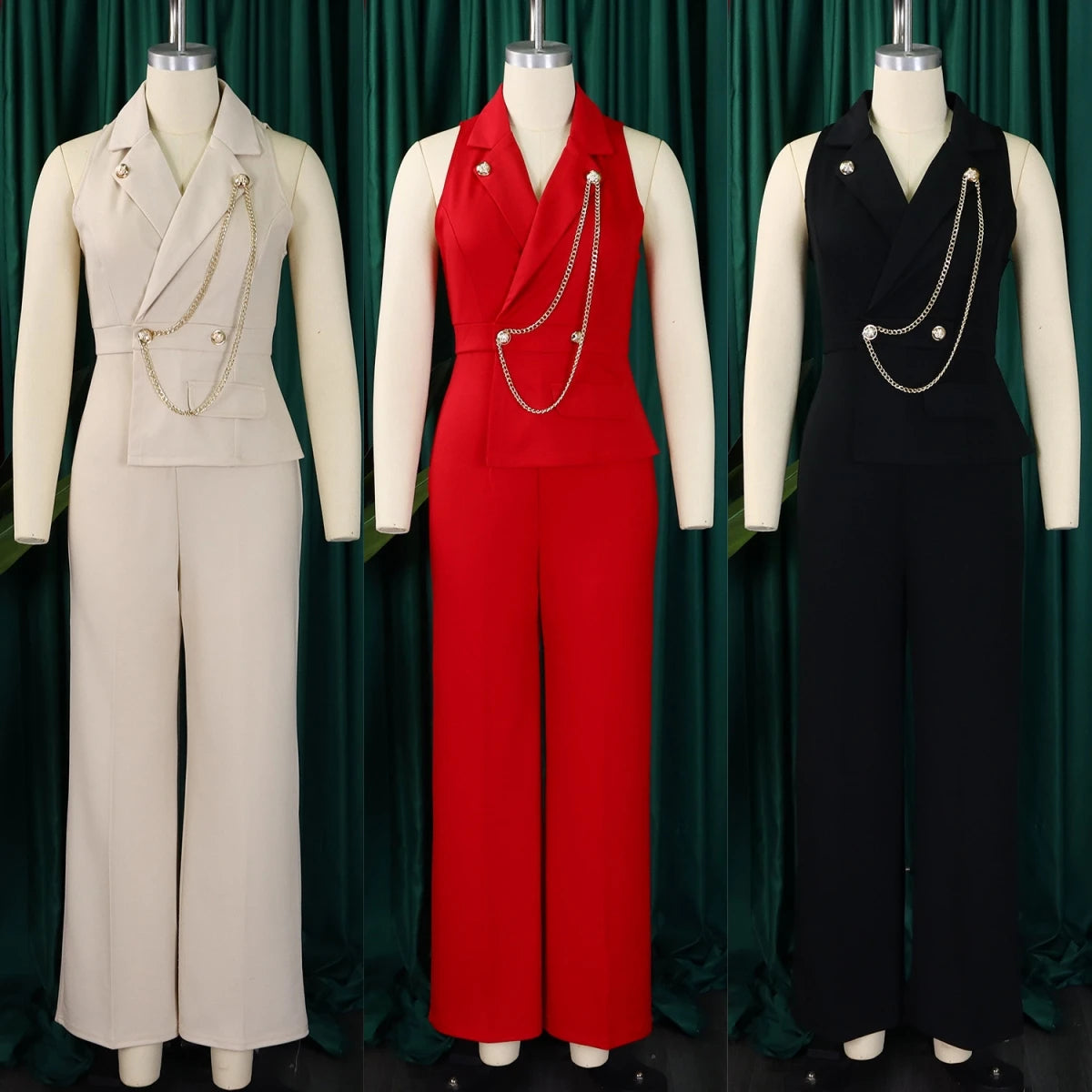 Elegant Sleeveless Wide-Leg Fashionable Comfortable Women’s Romper Jumpsuit