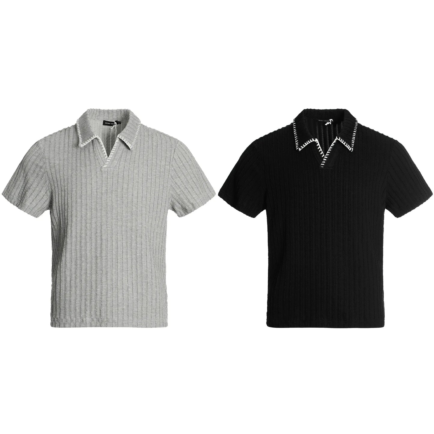 Premium Lightweight Knitted V‑Neck Polo Shirt for Men