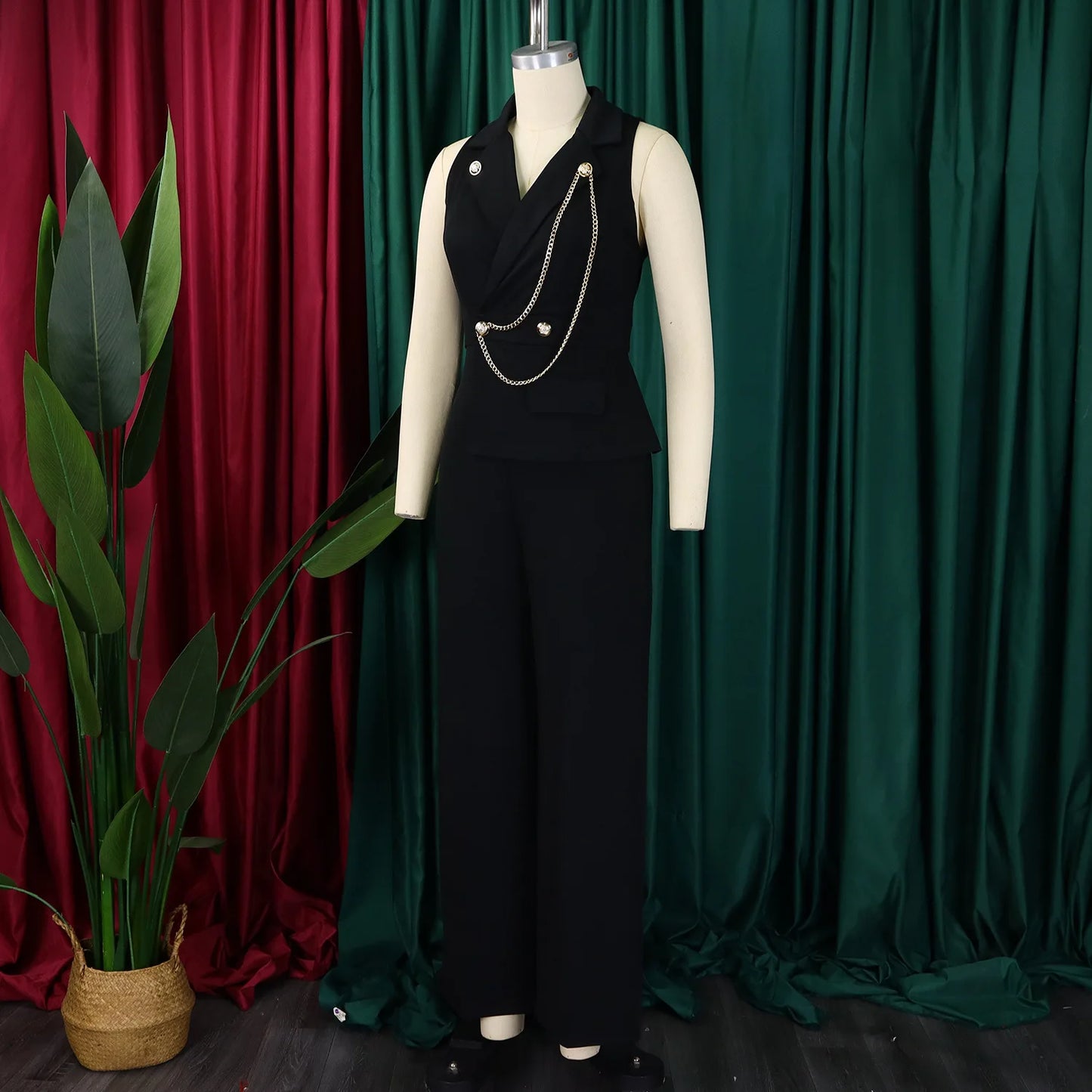 Elegant Sleeveless Wide-Leg Fashionable Comfortable Women’s Romper Jumpsuit