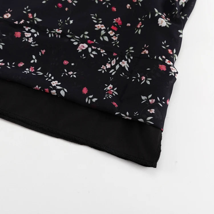 UNIKCOSA Luxe Black Chiffon Dress With Pan Collar 2025 Era π«