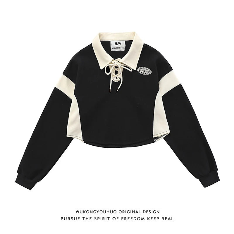 UNIKCOSA Velora Casual Crop Polo Top Streetwear Edition ๐ซ