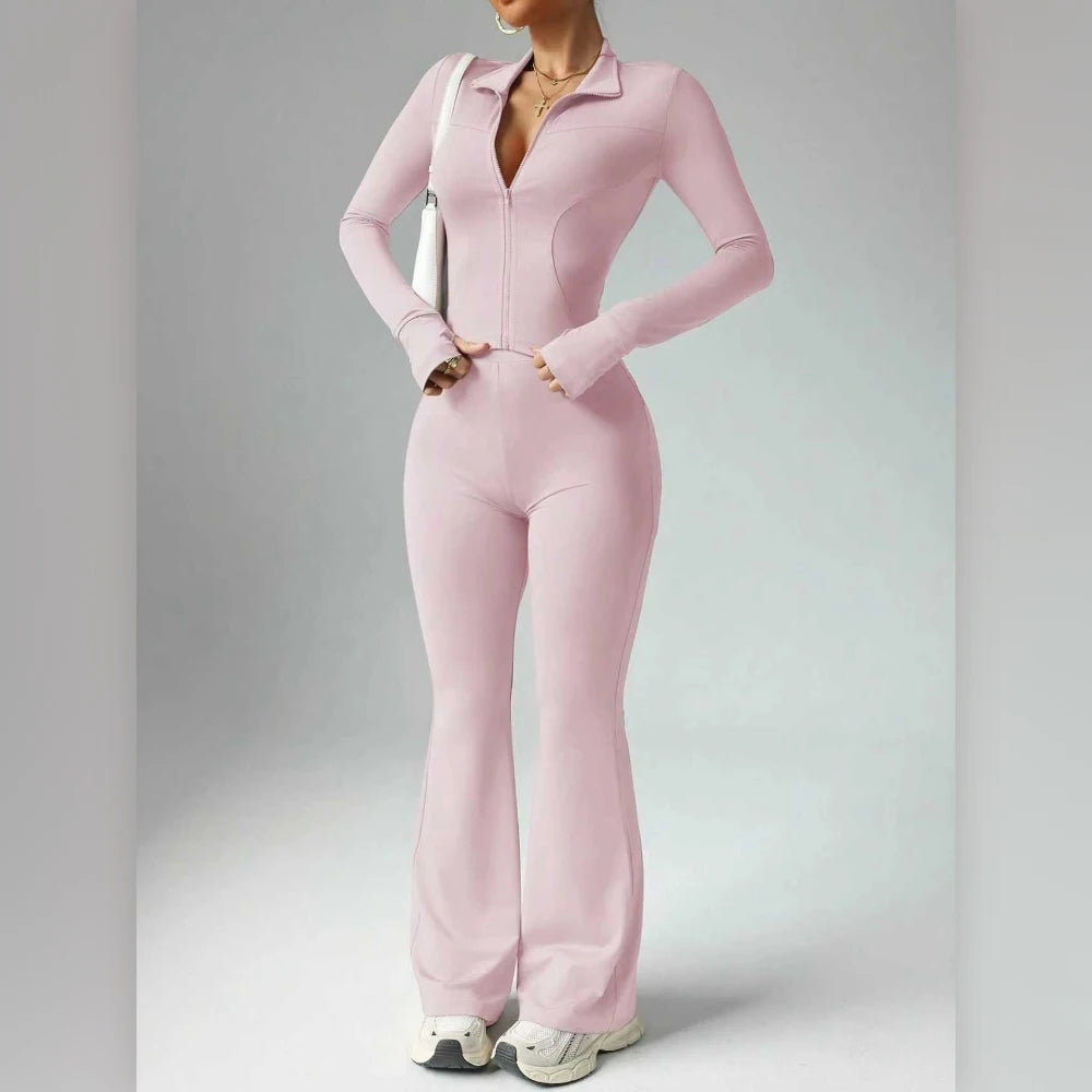 Quick-Dry Yoga Set for Women Slim-Fit Fitness Wear Long Sleeve Top & Pants