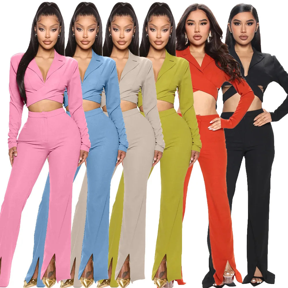 UNIKCOSA Women’s African Style Two-Piece Set – Strappy Top & Wide-Leg Pants Outfit (Casual Chic Edition)