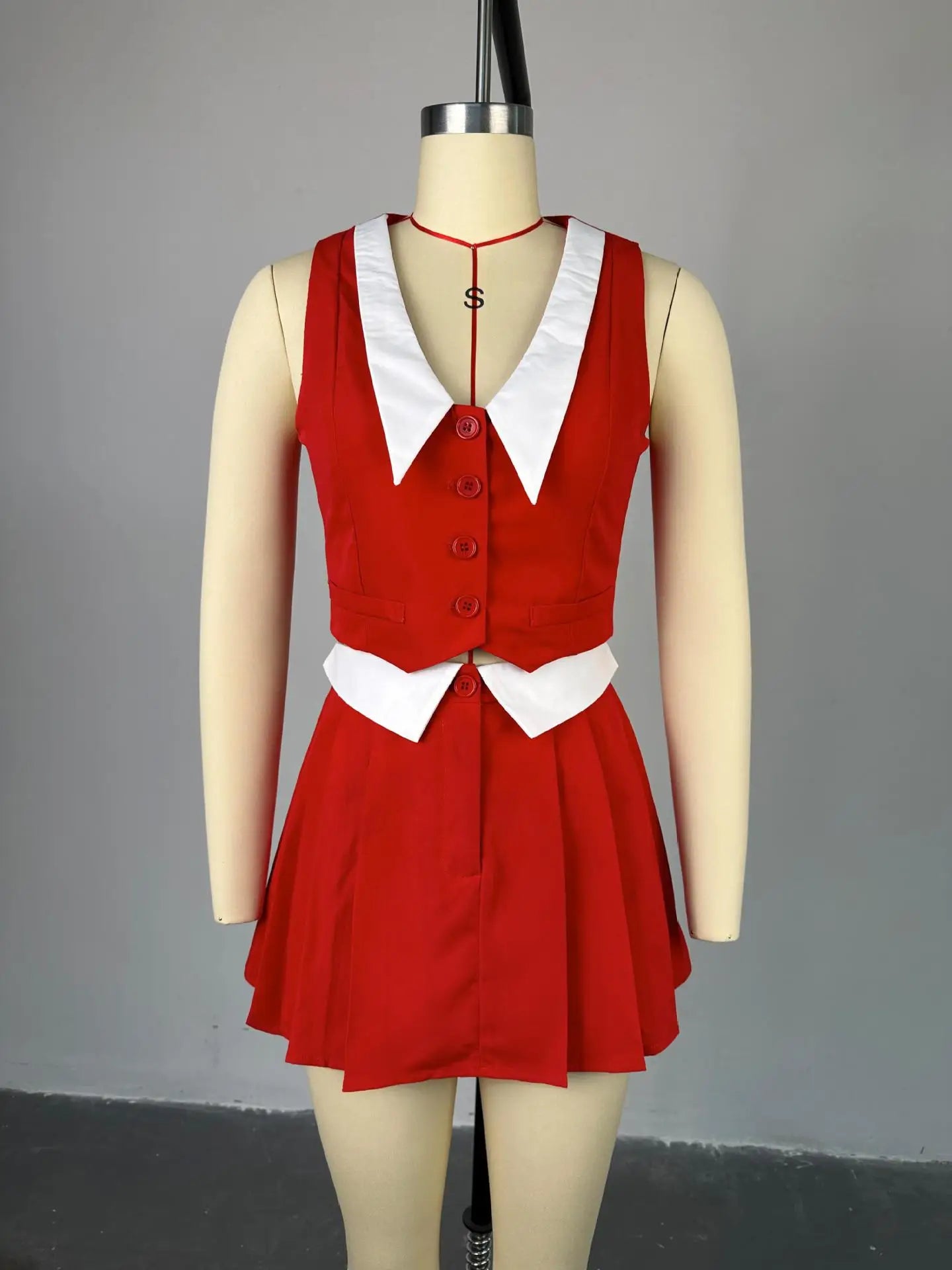 UNIKCOSA LuxeEase Two Piece Set Doll Neck Top Skirt π«