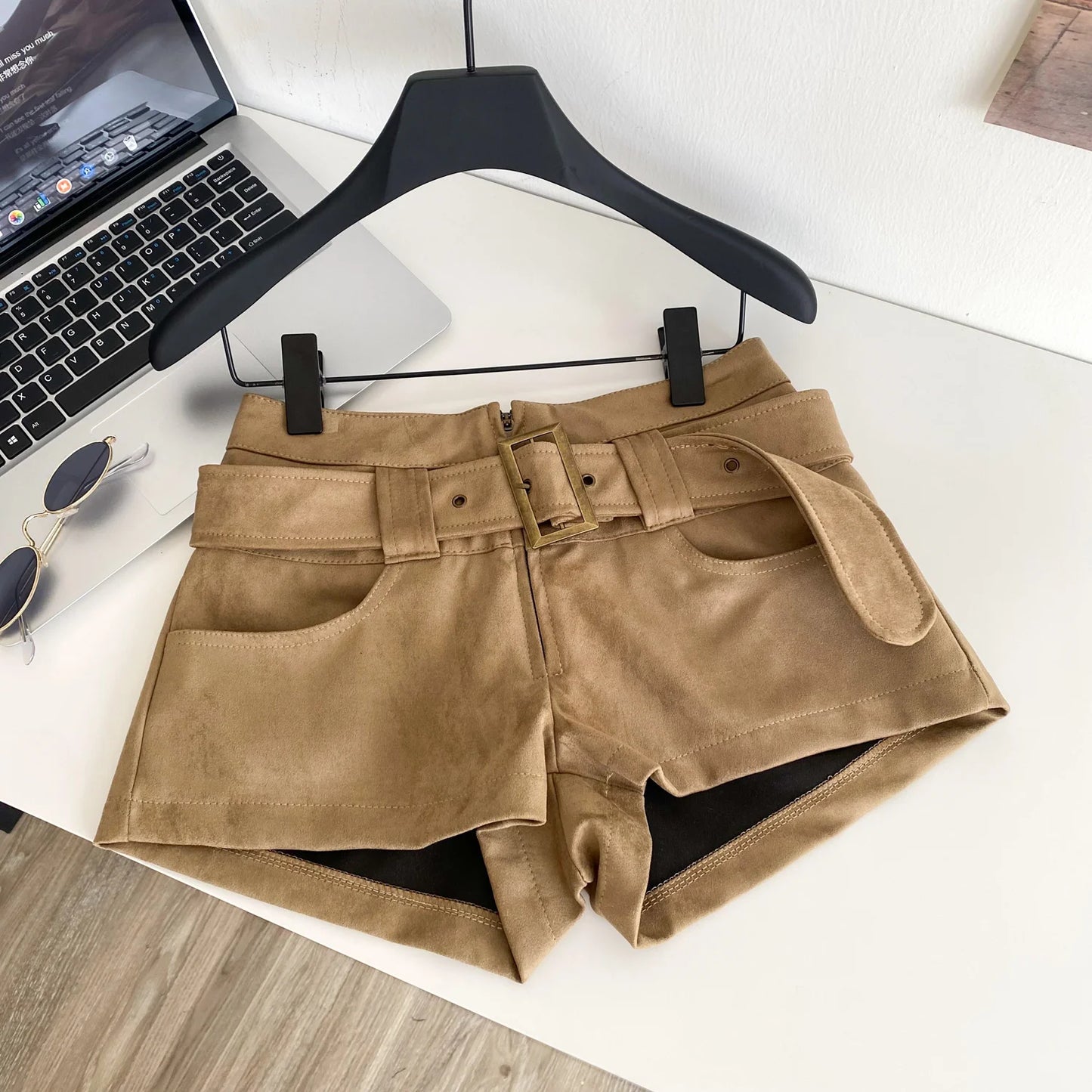 UNIKCOSA LuxeEase Autumn Sash Shorts High Waist Casual π«