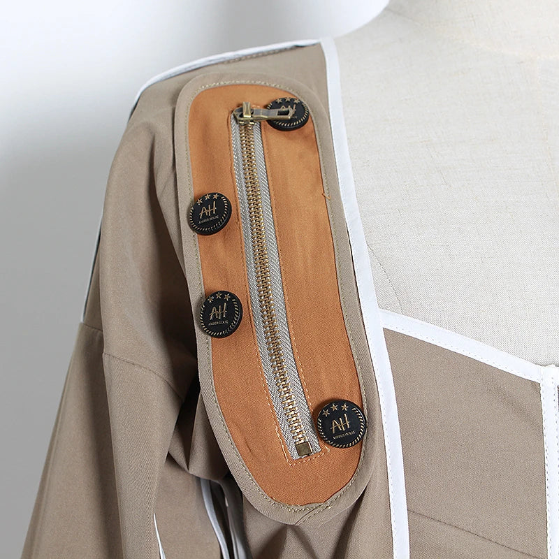 UNIKCOSA LuxeEase Patchwork Jacket Lantern Sleeve Lace Up ๐ธ