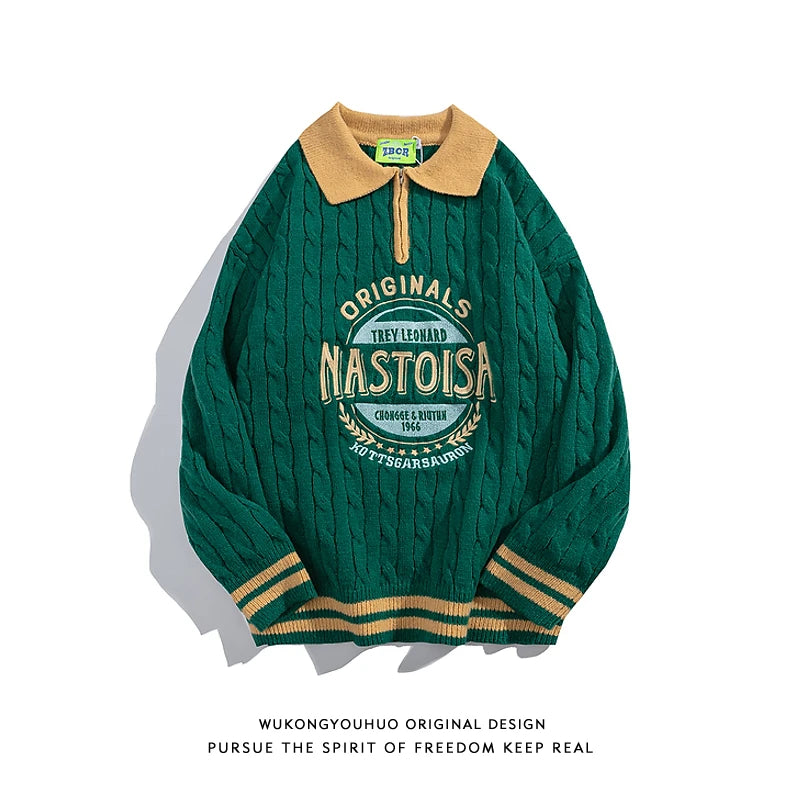 UNIKCOSA UrbanSoul Oversized Polo Sweatshirt Casual ๐ซ