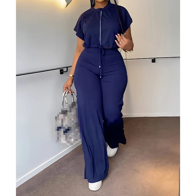 UNIKCOSA Velora Two-Piece Set Drawstring Top and Pants 💫