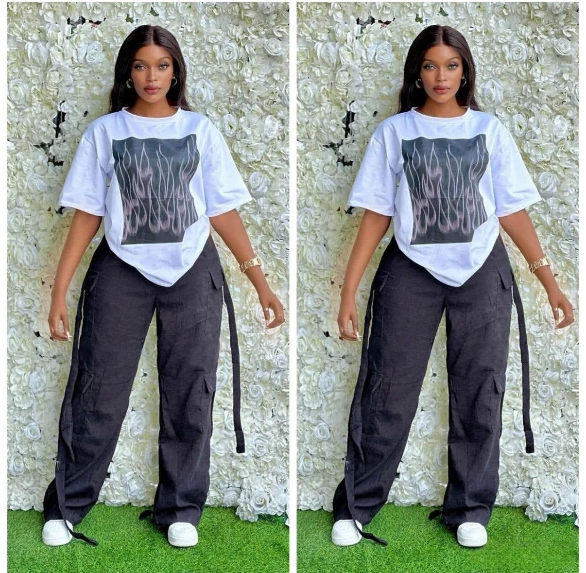 UNIKCOSA Women’s Loose-Fit T-Shirt & Pants Set – Casual Two-Piece Outfit (Luxury Comfort Edition 2025)