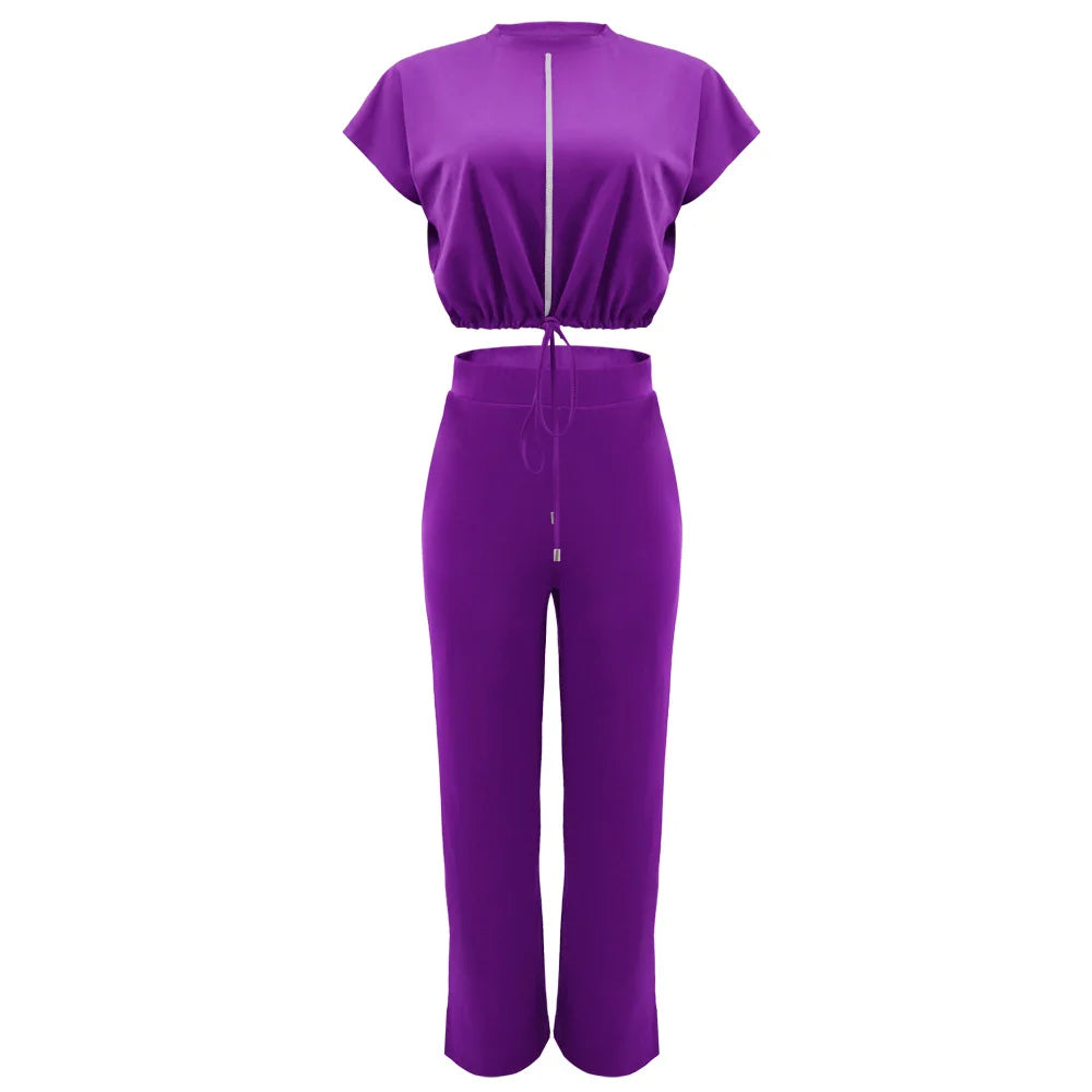 UNIKCOSA Velora Two-Piece Set Drawstring Top and Pants 💫