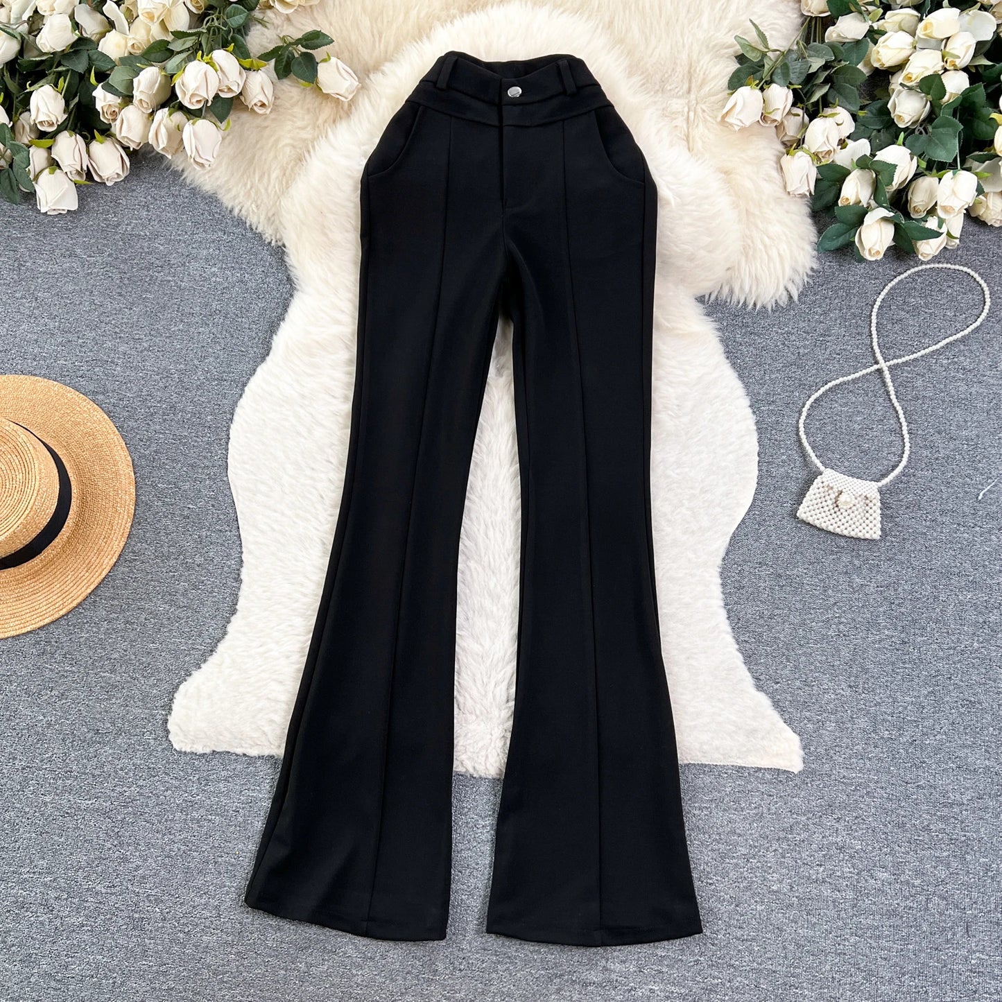 UNIKCOSA LuxeEase Autumn Flare Pants High Waist Printed 💫