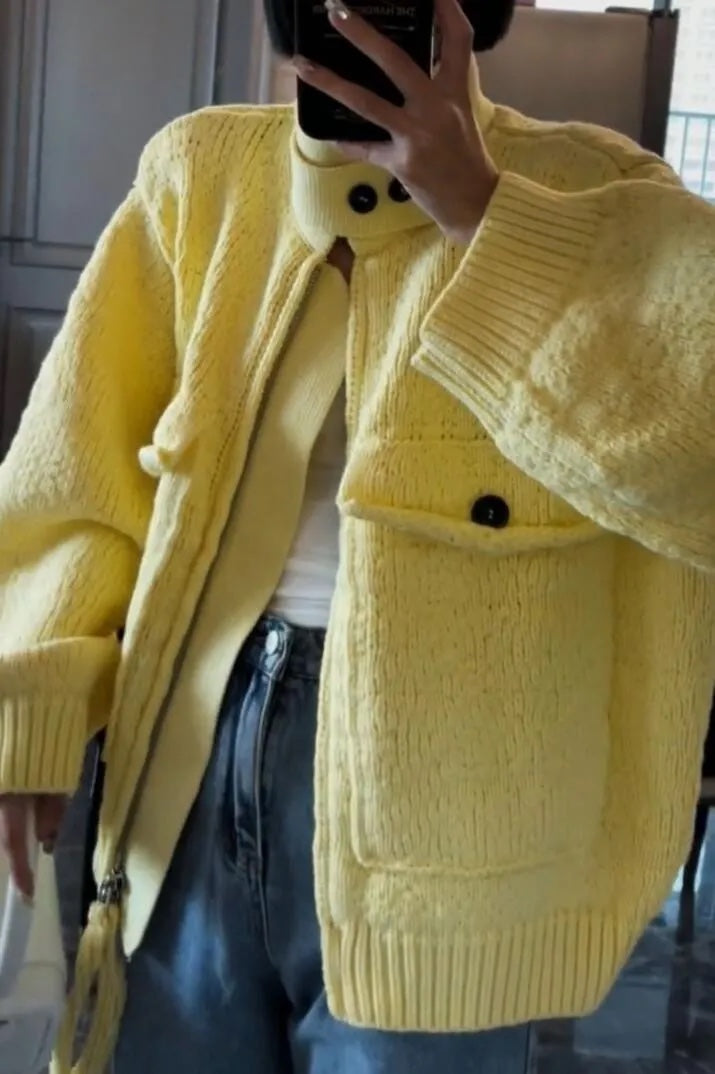 UNIKCOSA VerdeTassel Textured Knit Cardigan for Women 💚