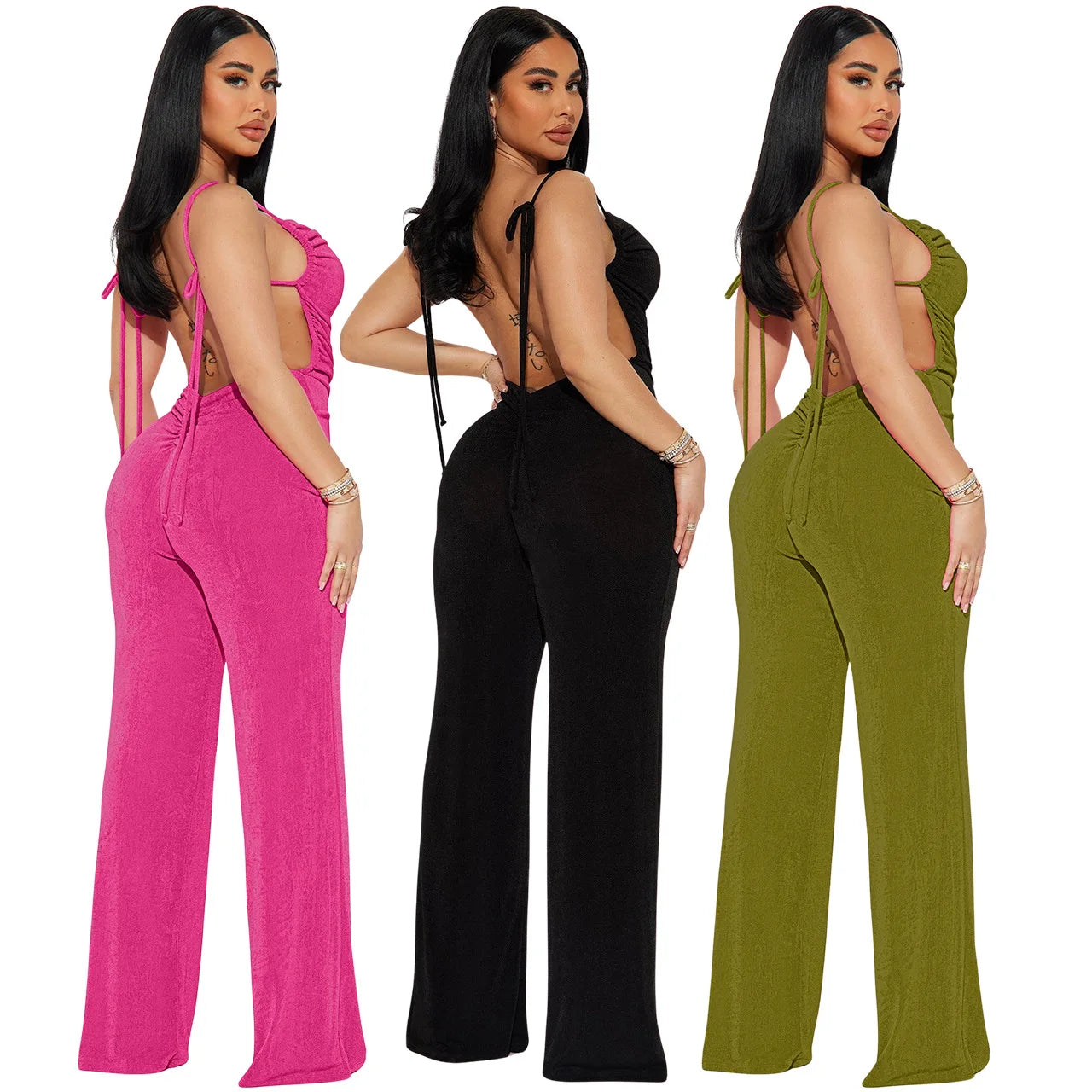 UNIKCOSA™ 2025 Summer Sling Jumpsuit – Sexy Sleeveless One-Piece with High-Waist Long Pants | Women’s Y2K Streetwear Romper
