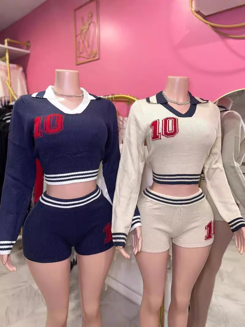 UNIKCOSA NoirFit Two Piece Set Lapel Top And Shorts 💫