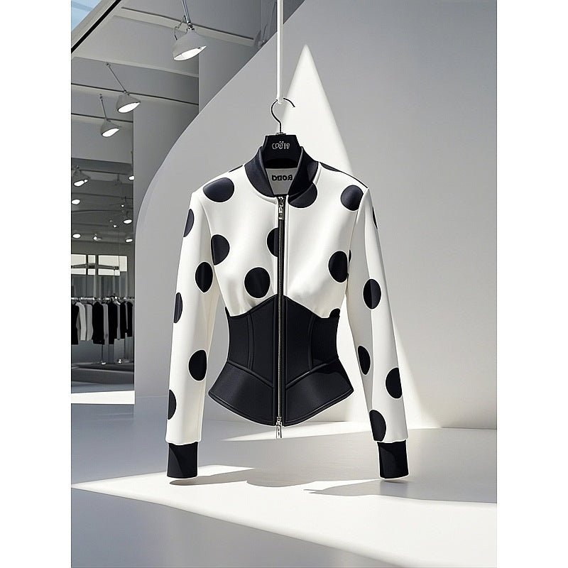 UNIKCOSA Velora Chanel Style Top Blouse With White Dots 💫