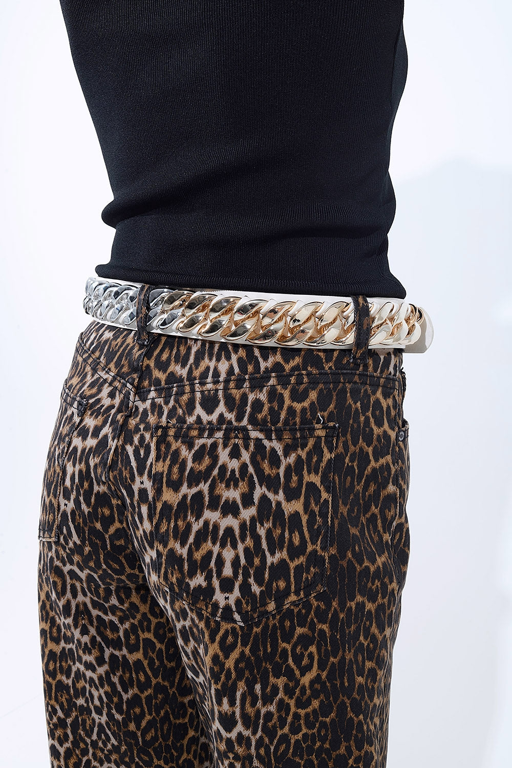 Barrel Leopard Print Jeans