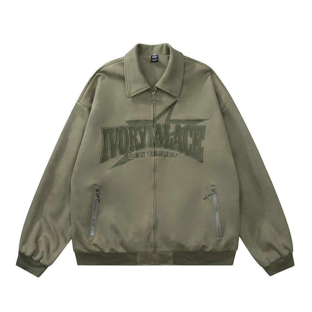 UNIKCOSA LuxeEase Letter Embroidered Pilot Jacket Bomber π«