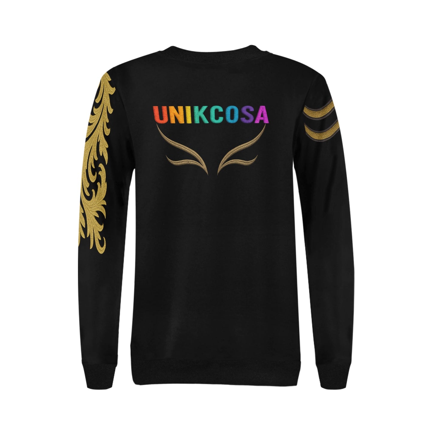 UNIKCOSA Velora Rib Cuff Crewneck Sweatshirt Over Print 💫