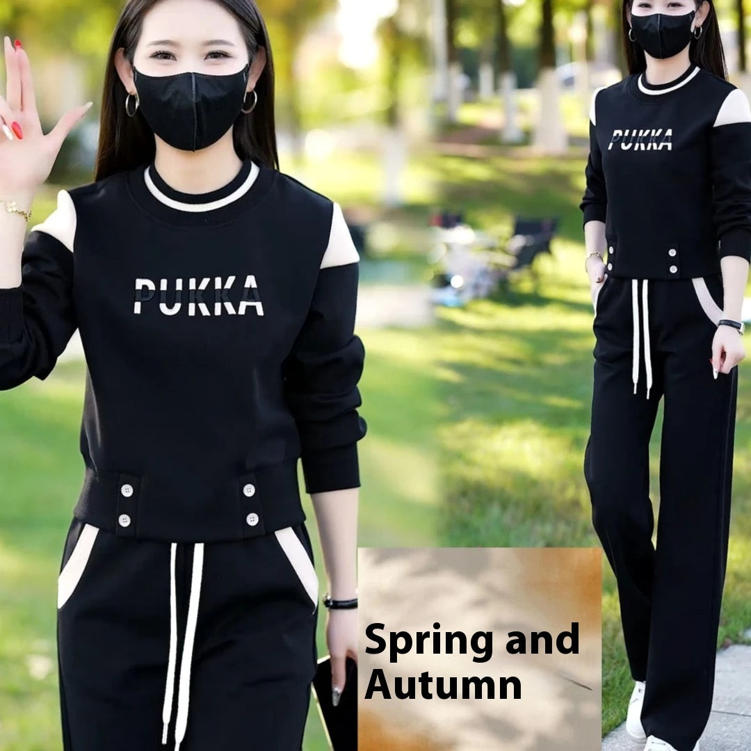 UNIKCOSA Velora Wide-Leg Two-Piece Set Loose Top Trousers π«