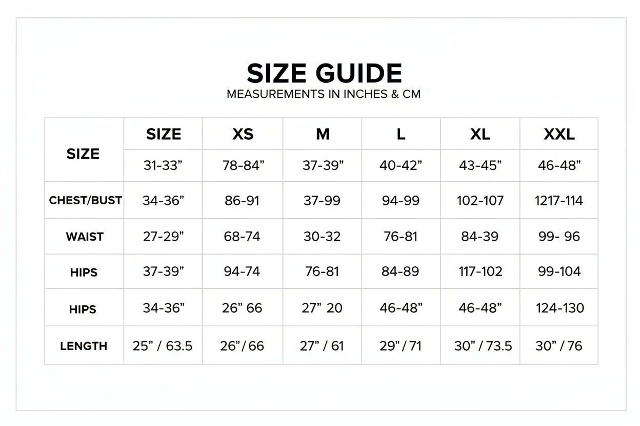 Create a Size chart