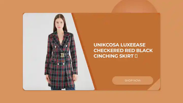 UNIKCOSA LuxeEase Checkered Red Black Cinching Skirt π« by@Outfy