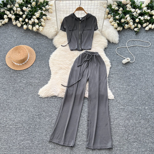 UNIKCOSA NoirFit Summer Sport Set Two-Piece Top Jogger π«