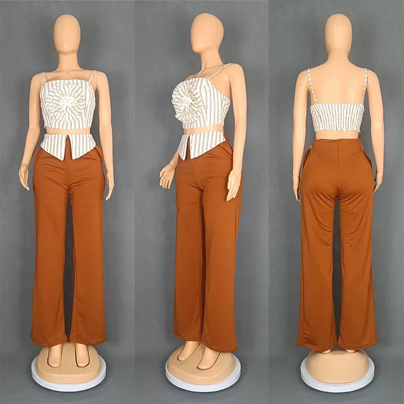 UNIKCOSA’s African-Inspired 2-Piece Set — Sleeveless Dashiki Top + Matching Long Pants (M–2XL)