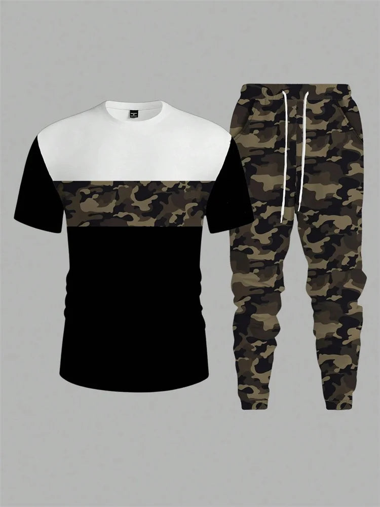 UNIKCOSA Men’s Street Style Set – Bull Print Warm T-Shirt & Long Pants Outfit (Autumn/Winter Edition)