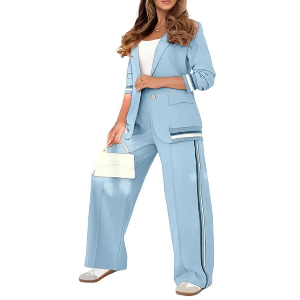 UNIKCOSA’s 2025 Women’s Suit Set — Long-Sleeve Cardigan Coat + Pocket Pants 2-Piece