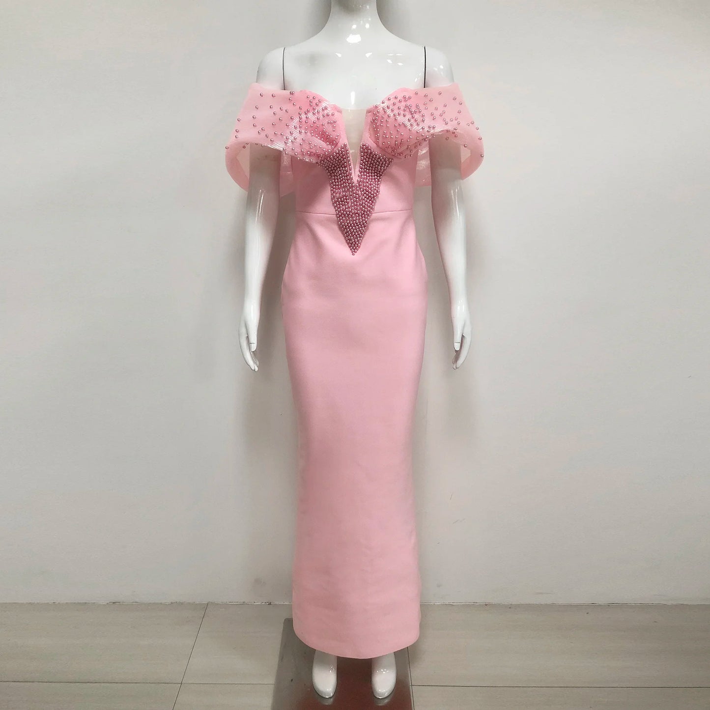 UNIKCOSA LuxeEase Evening Gown Beaded Maxi Dress Black 💫