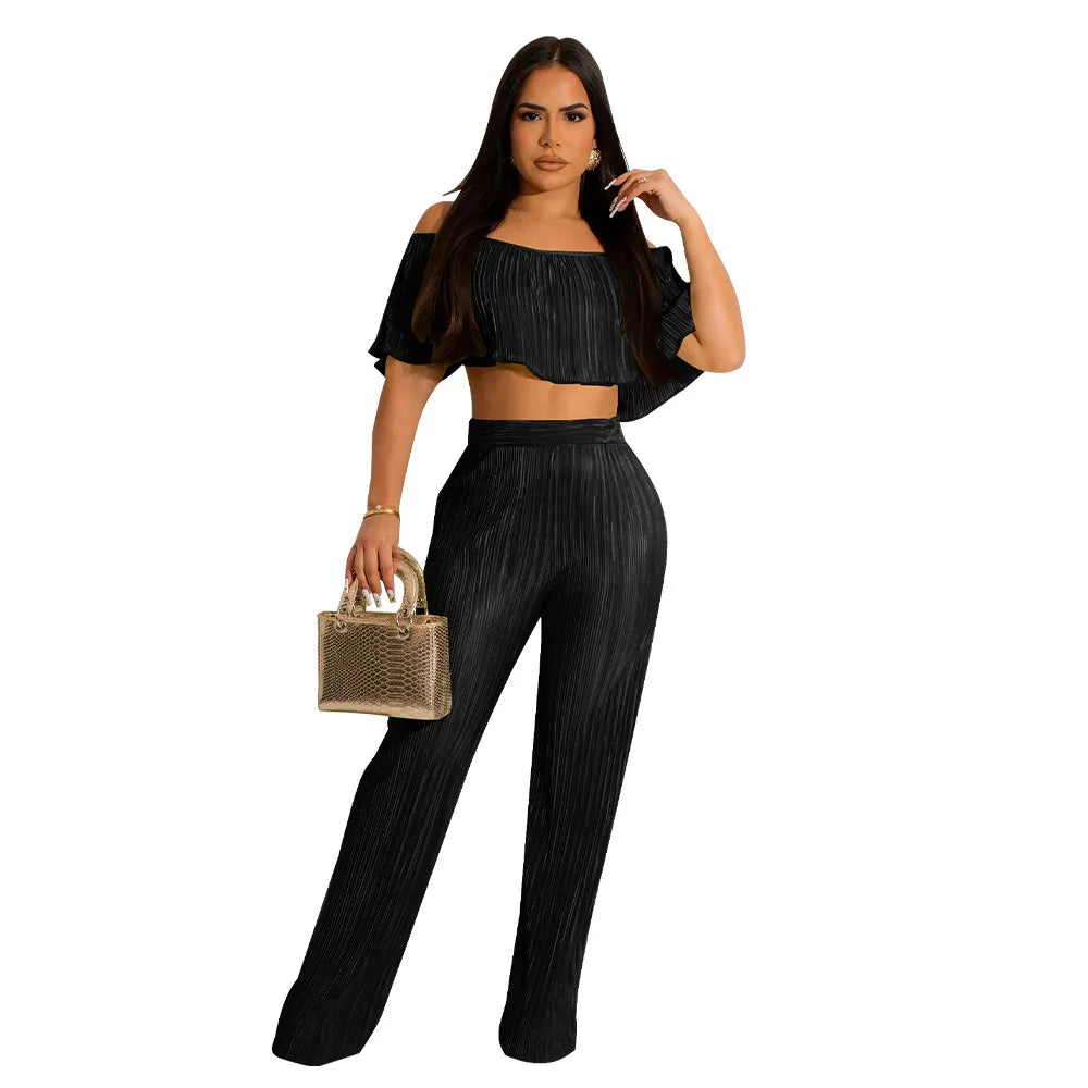 UNIKCOSA Velora Two-Piece Set Ruffle Off Shoulder Top π«