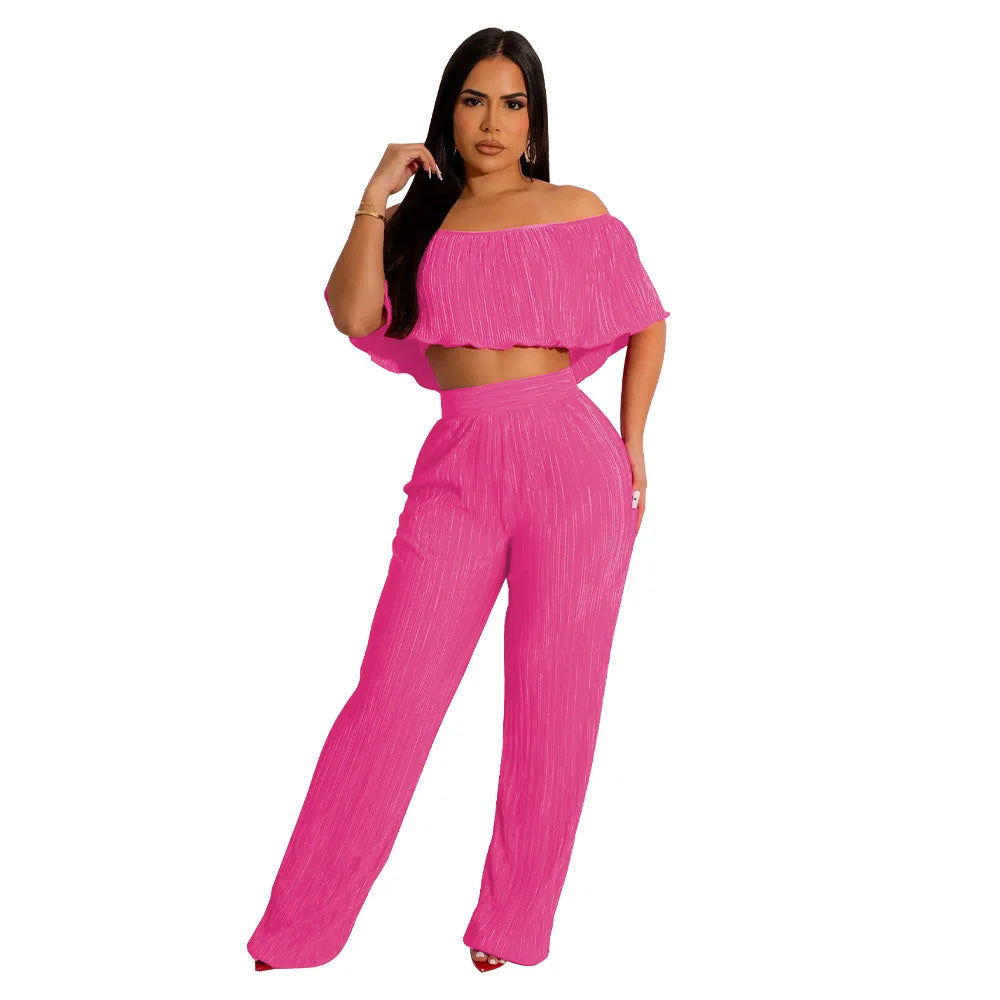 UNIKCOSA Velora Two-Piece Set Ruffle Off Shoulder Top π«