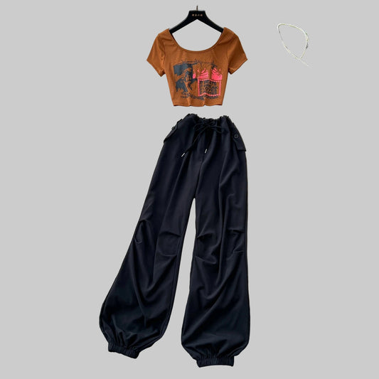 UNIKCOSA UrbanSoul Two Piece Printed Top And Jogger Set π«