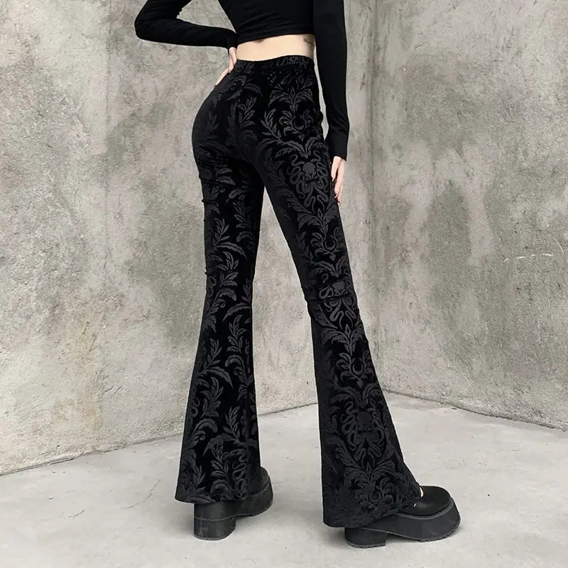 UNIKCOSA’s Dark Chic Trousers — High-Waist Slimming Straight-Leg Micro-Flare Pants