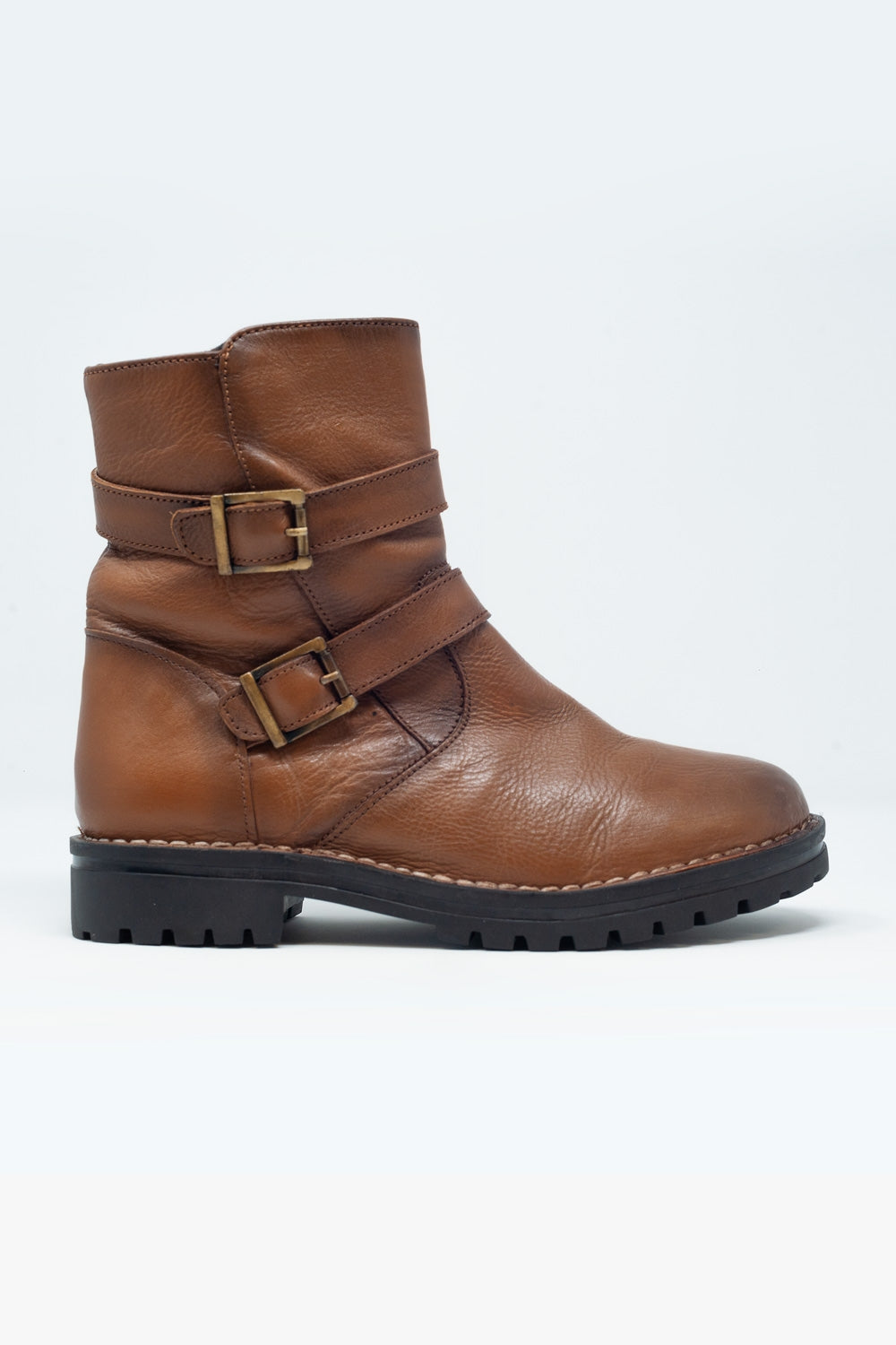 UNIKCOSA brown buckled boots