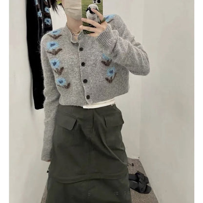 UNIKCOSA Velora Black Floral Jacquard Cardigan Top 💫