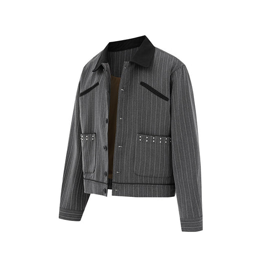 UNIKCOSA UrbanSoul Color Blocking Collar Jacket Casual 💫