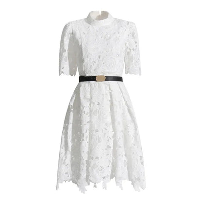 UNIKCOSA Velora Lace Waist Slimming Color Short Dress 💫