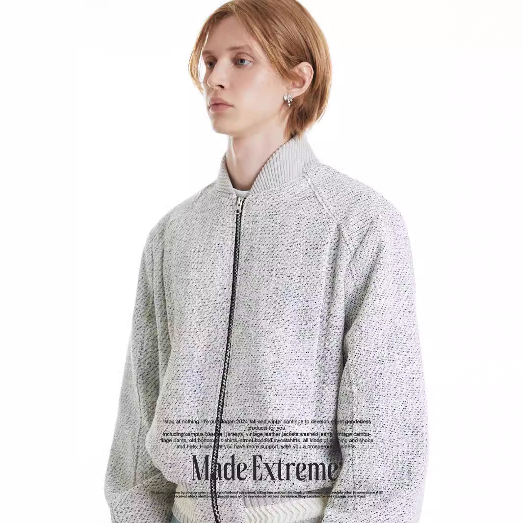 UNIKCOSA Velora Oversize Flower Knit Jacket Stand Collar 💫