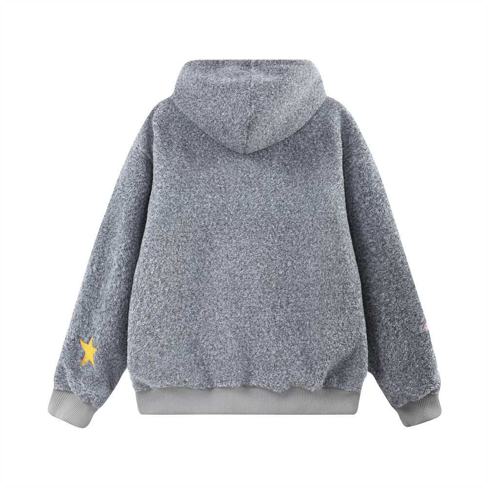 UNIKCOSA NoirFit Lamb Wool Hooded Sweater Pentagram 💫