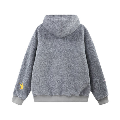 UNIKCOSA NoirFit Lamb Wool Hooded Sweater Pentagram 💫